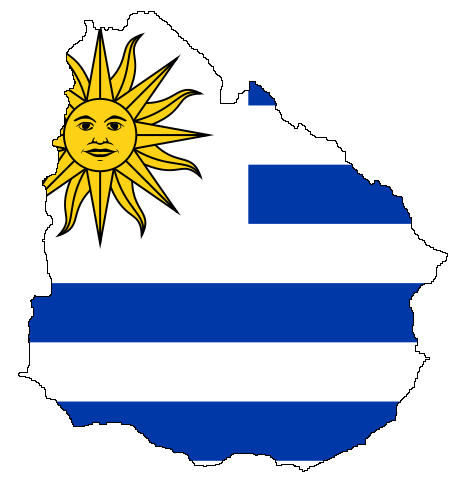 Flag map of uruguay