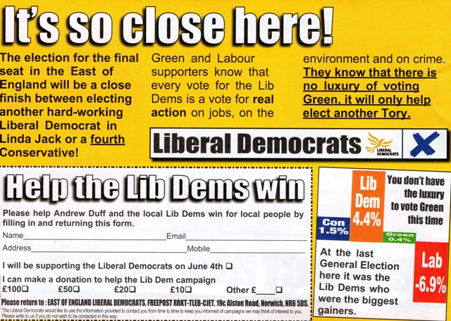 Lib Dem Leaflet, May 2009